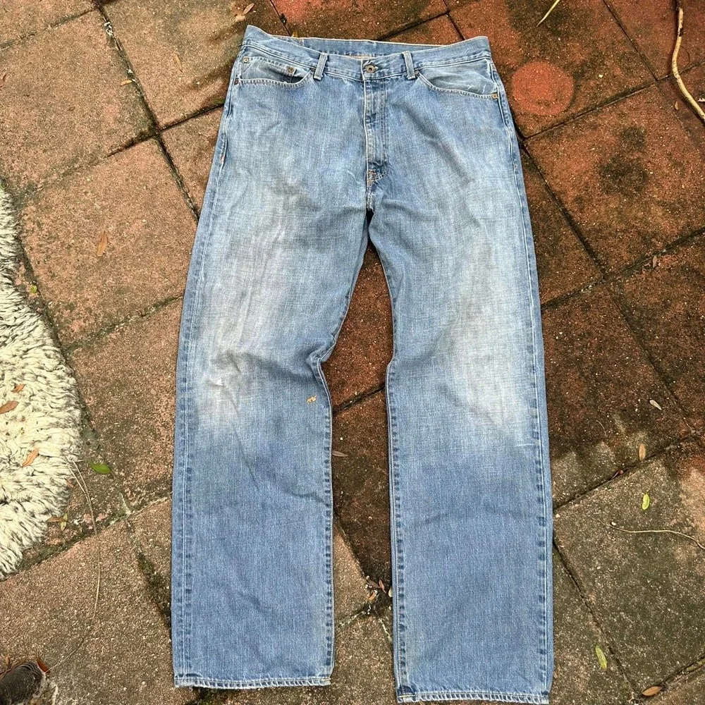 Ralph Lauren Faded Light Blue Relaxed Straight Leg Jeans Size 38x34